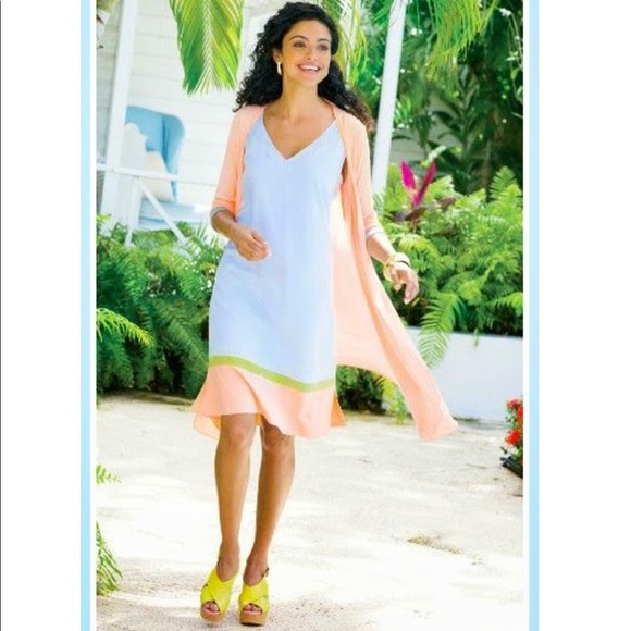 Soft Surroundings Dresses & Skirts - Soft Surroundings Silk Colorblock dress TS