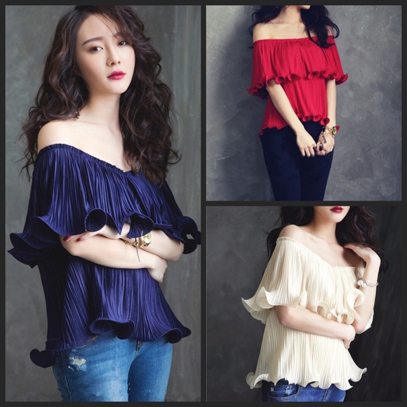 ‼️PRICE FIRM LAST CALL Off The Shoulder Ruffle Top - Picture 4 of 5
