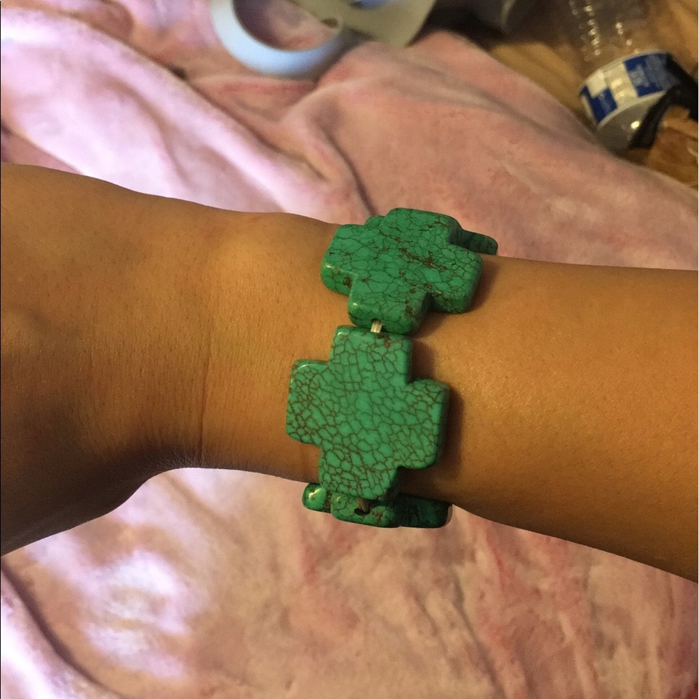 Turquoise cross bracelet