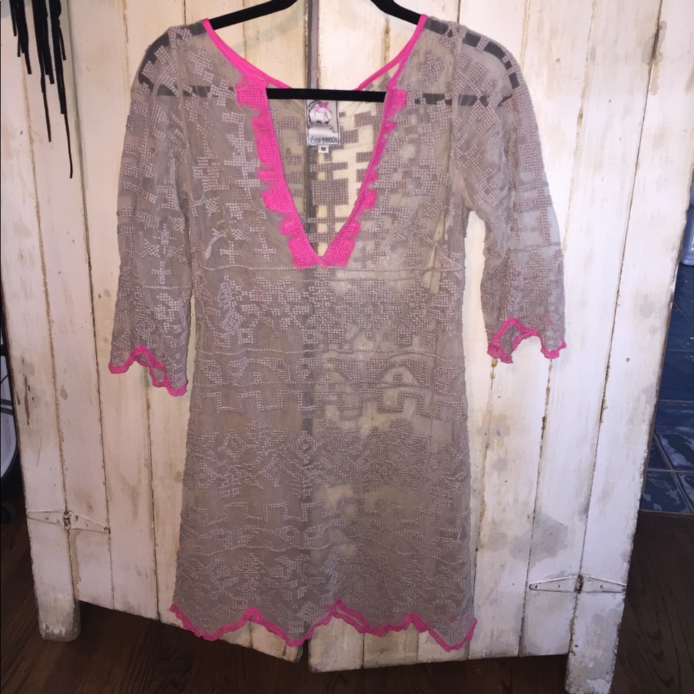 Yoana Baraschi sheer crochet and mesh dress