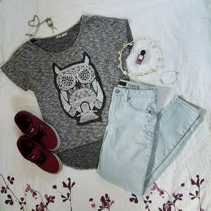Adorable High Low Owl Shirt