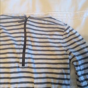 JCrew 3/4 stripes top with exposed zipper detail