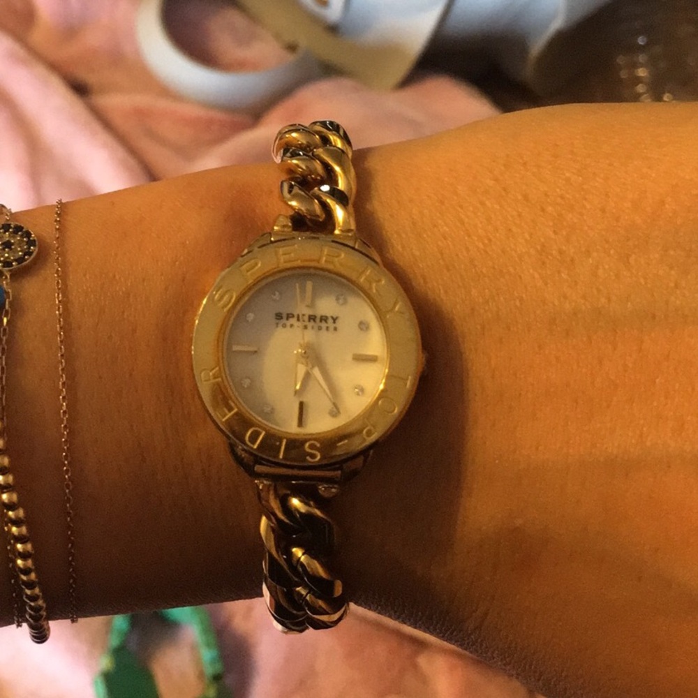 Sperry gold chain watch