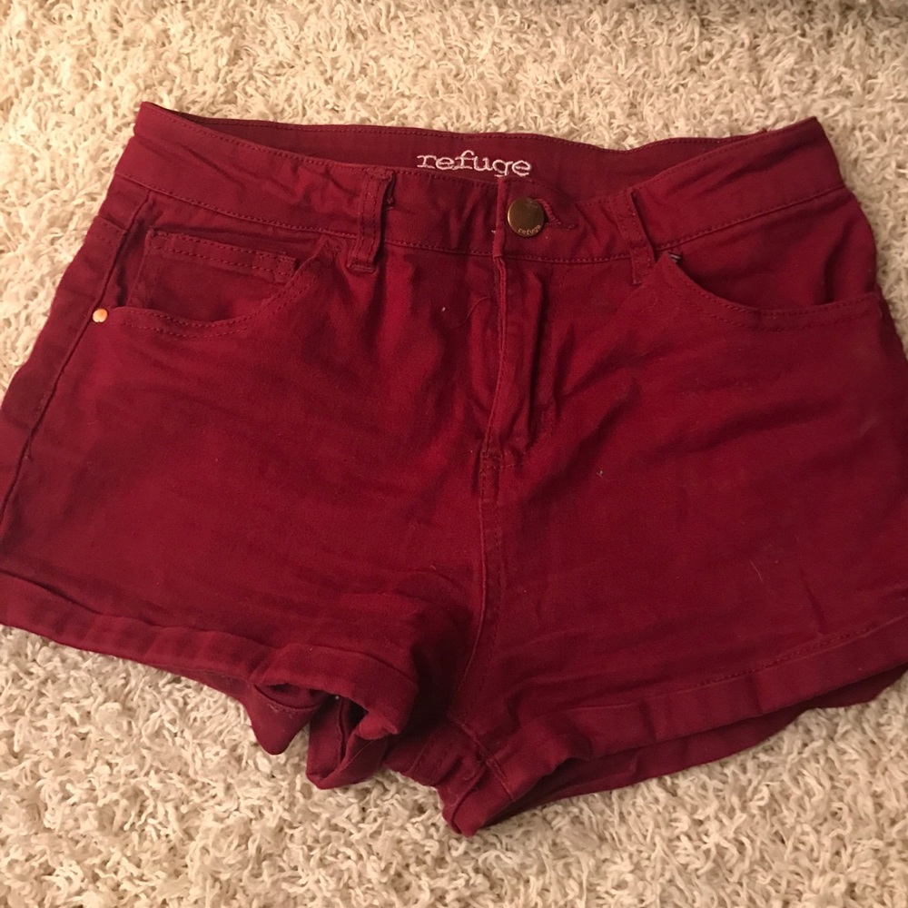 Burgundy maroon or dark red shorts