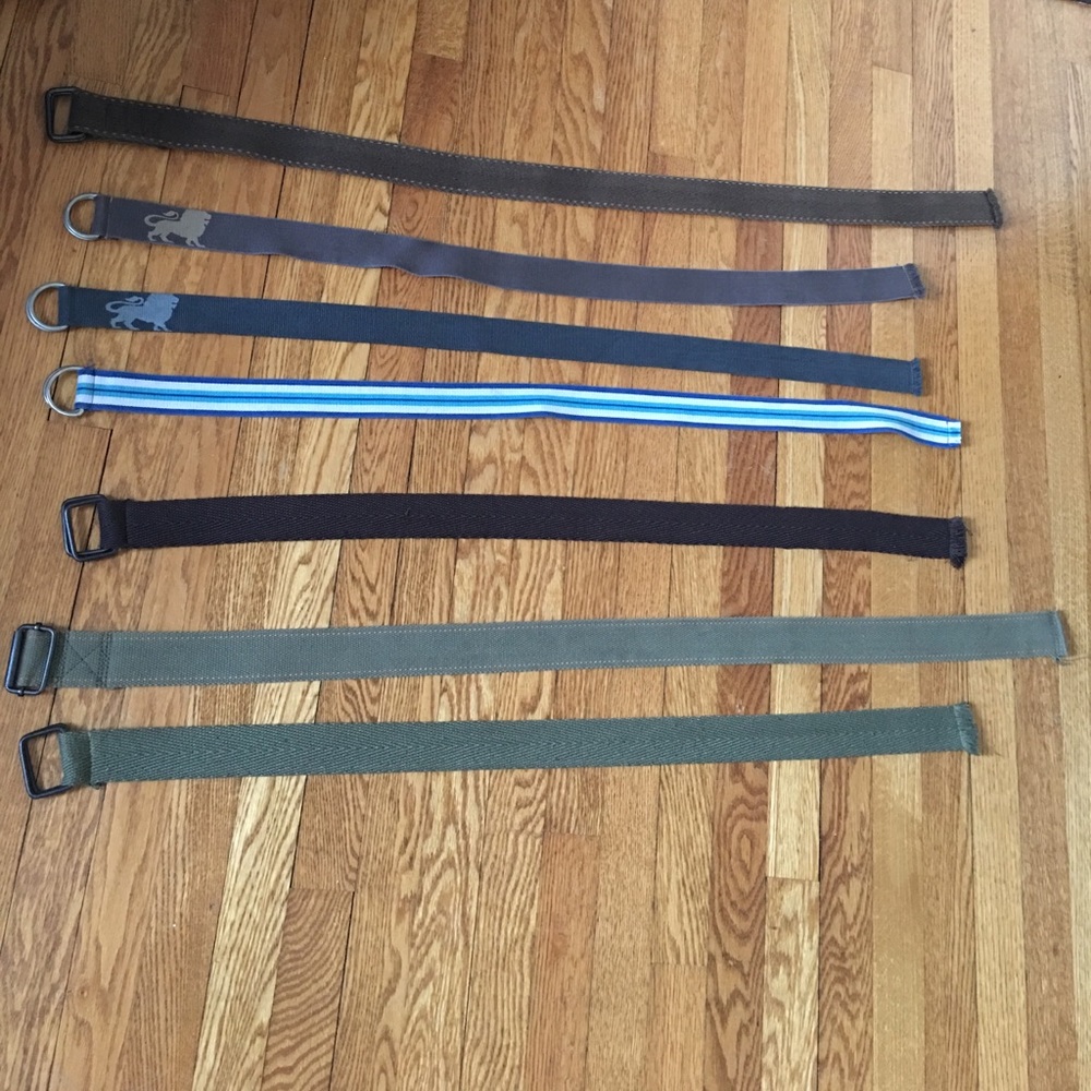 Assortment of fabric belts
