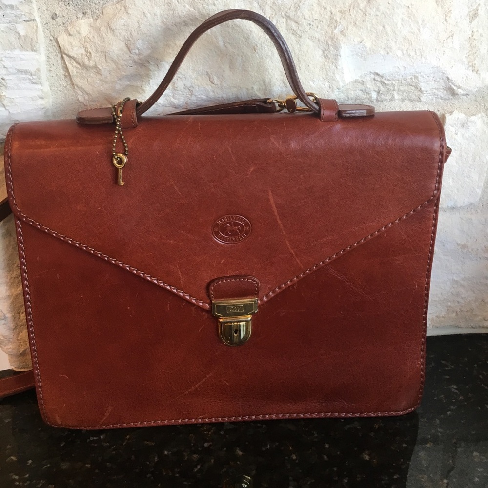 Italian Leather Briefcase 13" width and 10" length