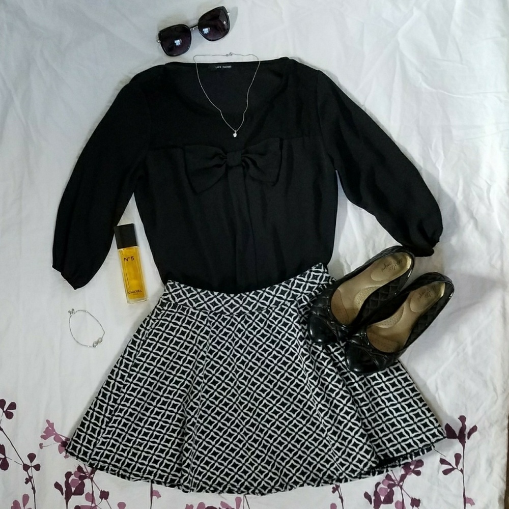 Black & White Patterned Skirt