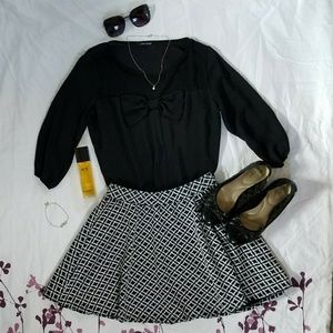 Black & White Patterned Skirt