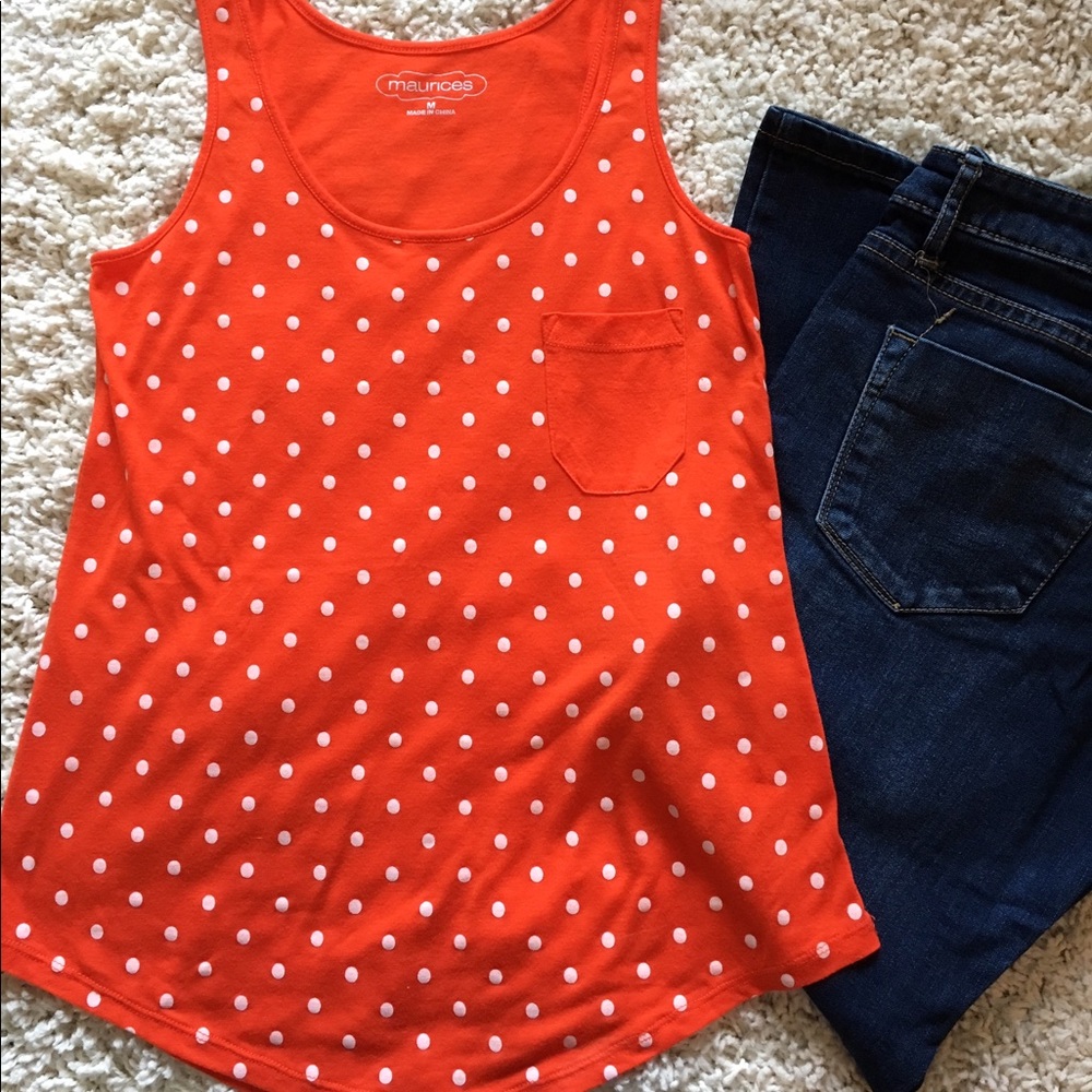 Maurices Polka Dot Tank with Pocket