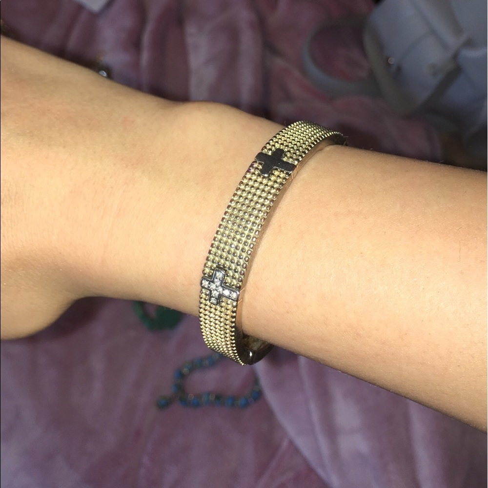 Gold cross bracelet
