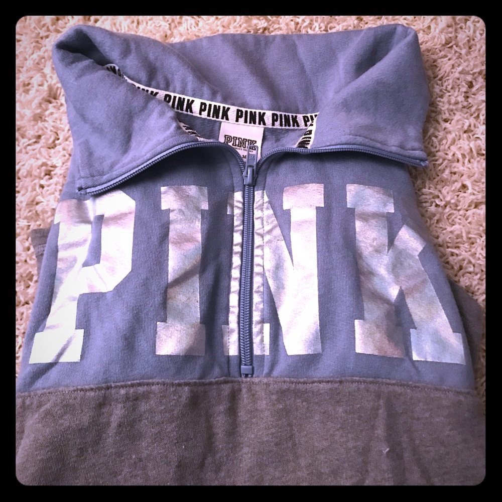 Brand new quarter zip long sleeve PINK sweater