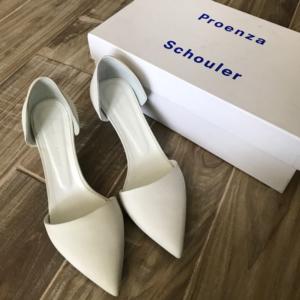 Proenza Schouler | White Suede Kitten Heels