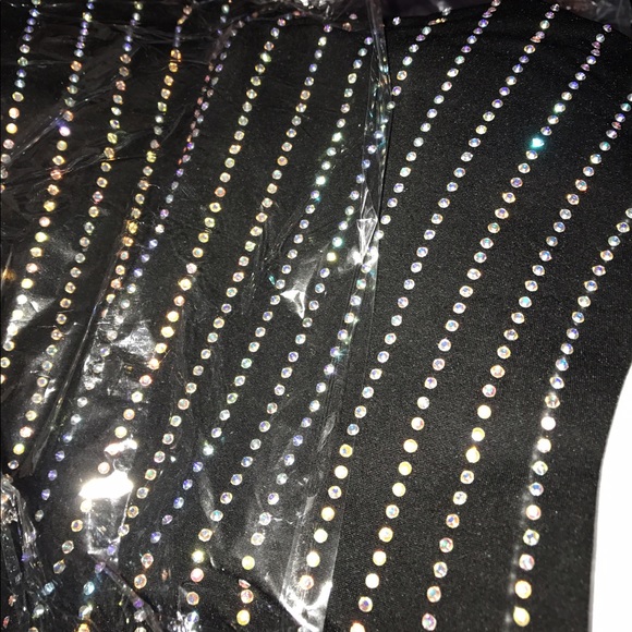 New sleeve diamond rhinestone midi dress - Picture 6 of 6