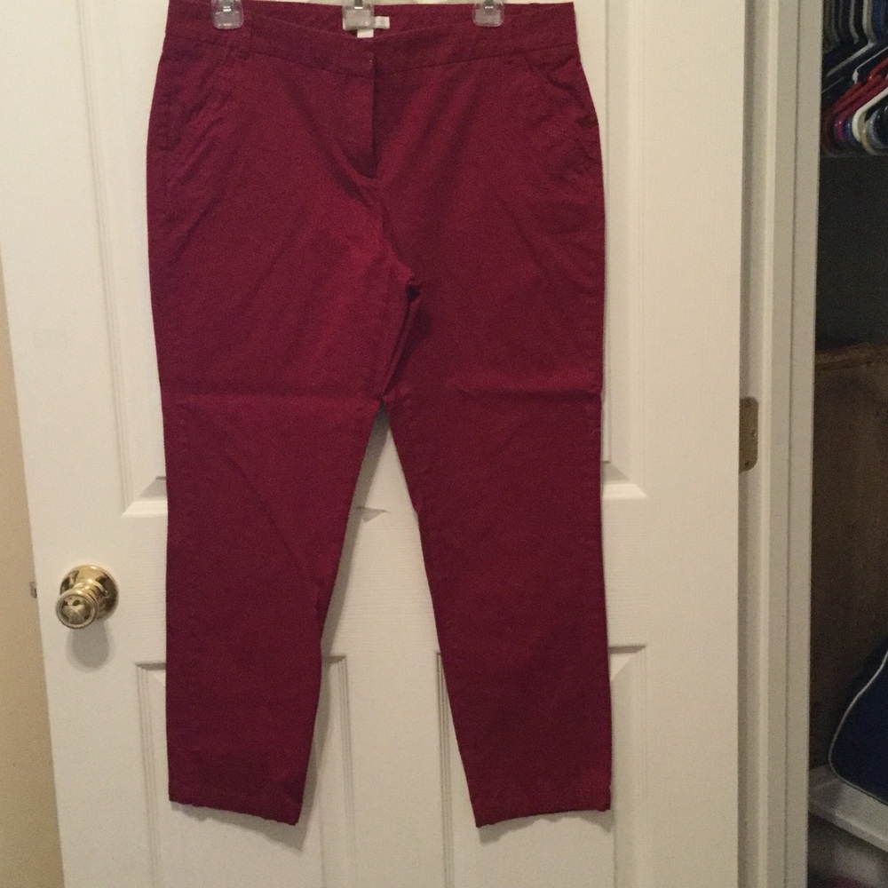 New York and company burgundy capris