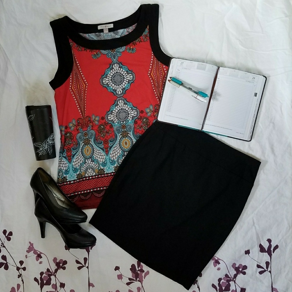 Colorful Work Tank Blouse NWOT