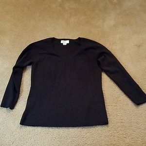 Loft top medium black sweater v neck