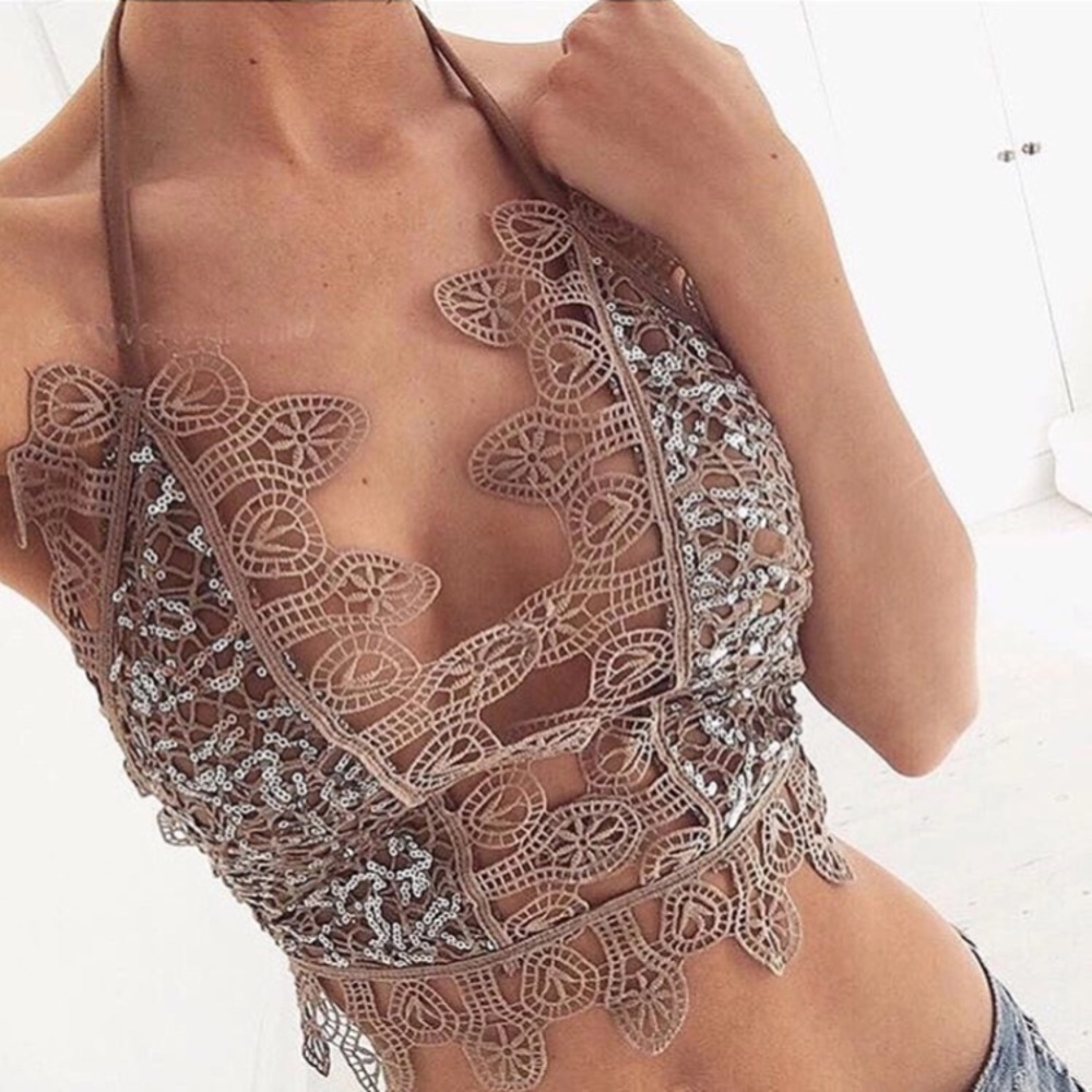 Sequined crop top!S