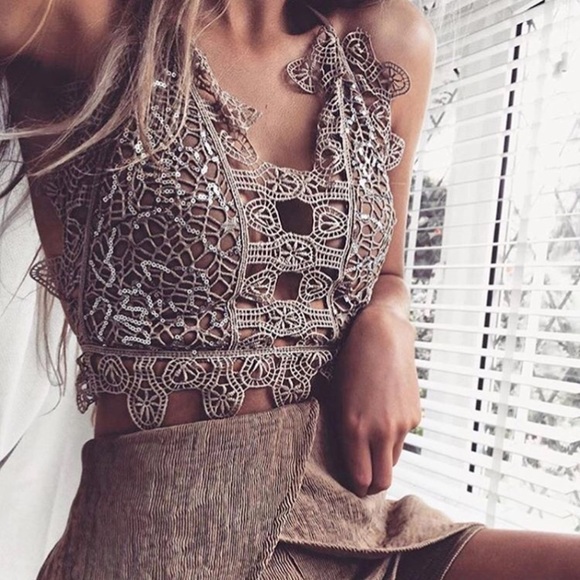 Sequined crop top!S - Picture 3 of 4