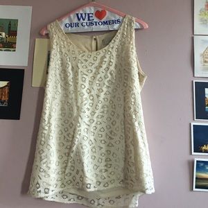Cream lace Loft top
