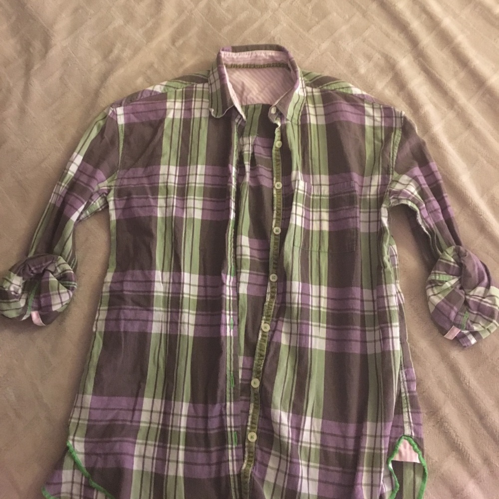 Purple button down shirt