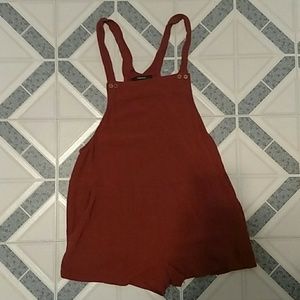 Orange overall romper