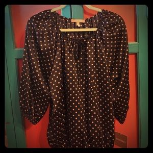 NWT Ellen Tracy Polk A Dot Shirt XL