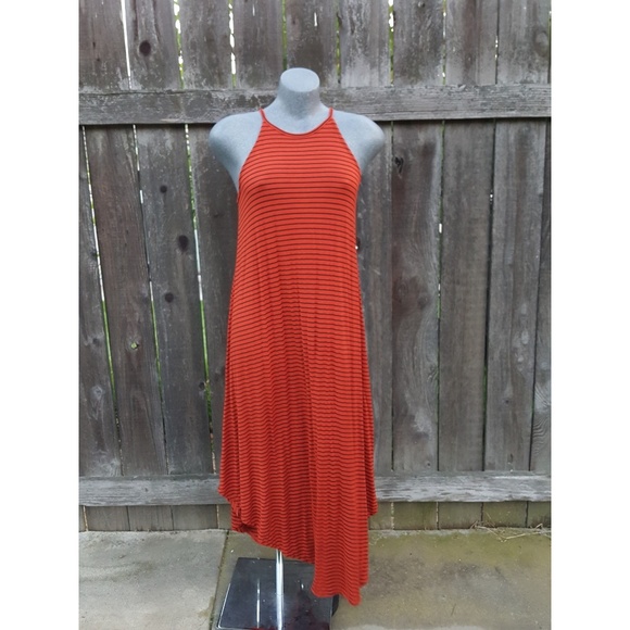 Dresses & Skirts - Stripe Sun Dress Maitai Orange Size Small
