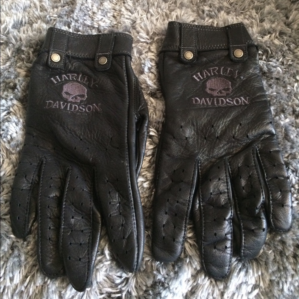 Harley Davidson black leather gloves