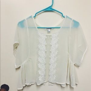 Forever 21 Offset White Blouse