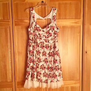 Torrid Cream & Pink Floral Dress
