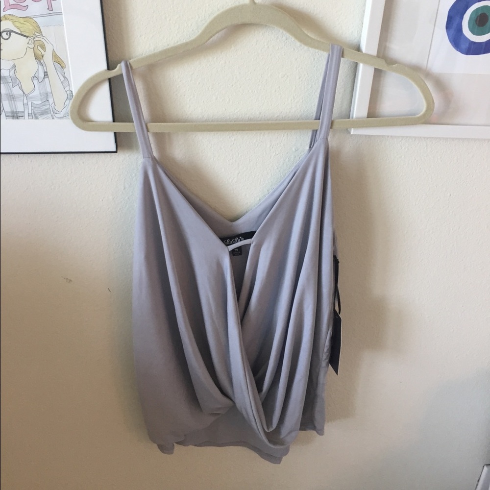 Lulus slouchy gray top