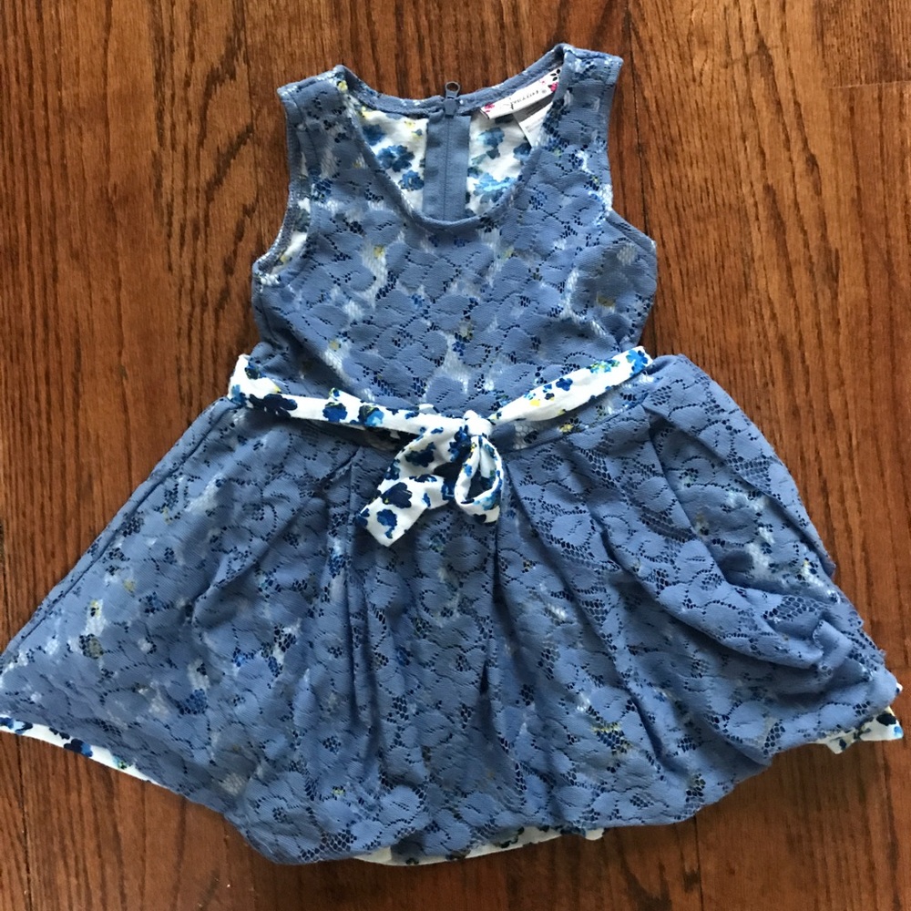 Girls Dress with lace overlay