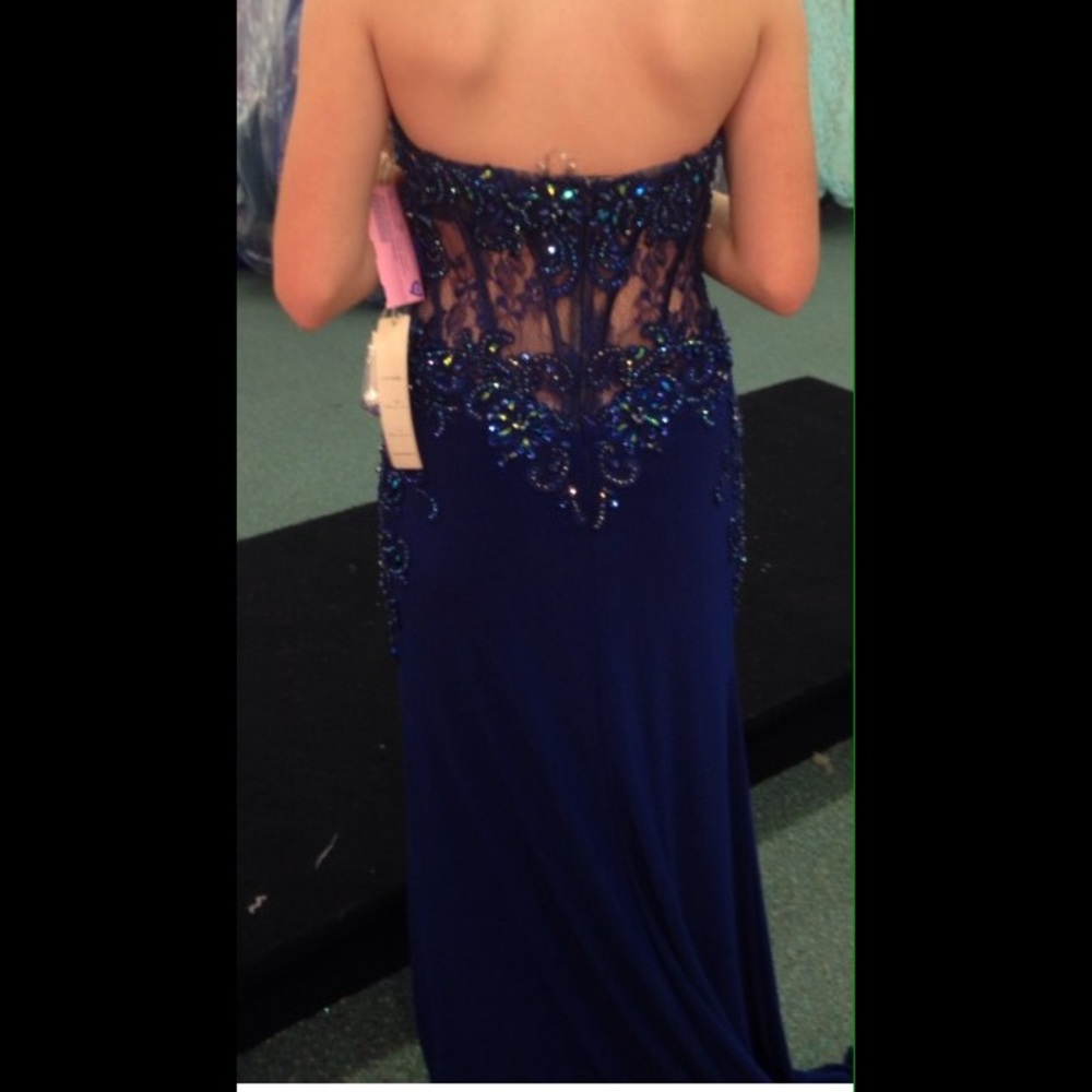 Midnight Blue Prom Dress - Picture 2 of 3