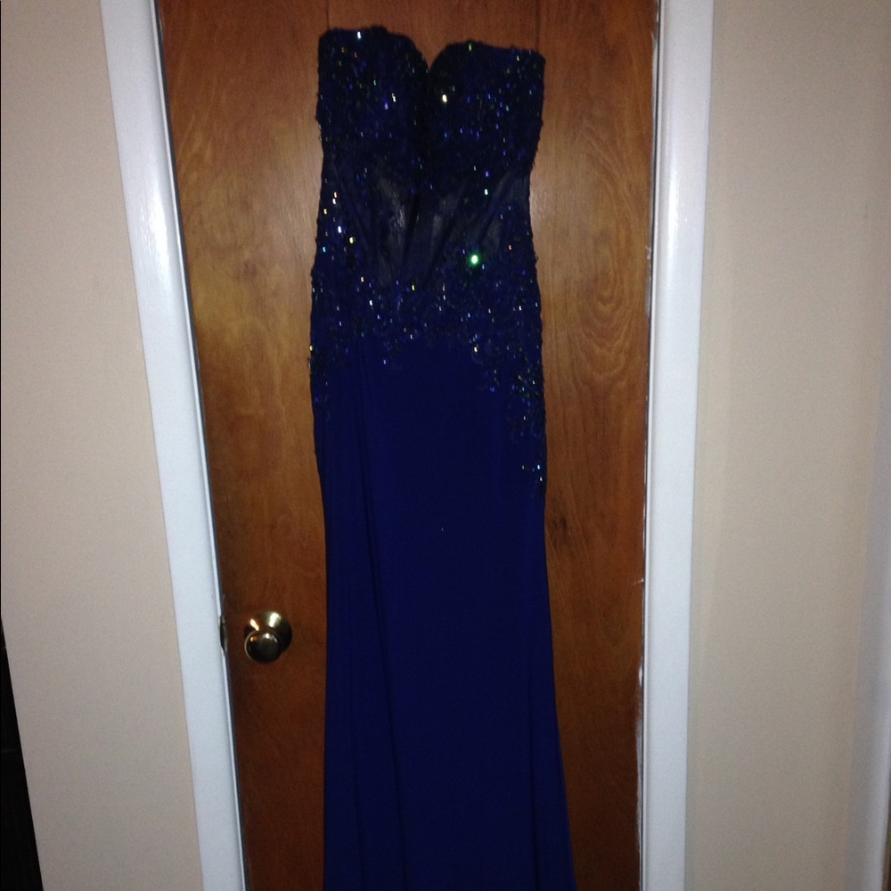 Midnight Blue Prom Dress - Picture 3 of 3