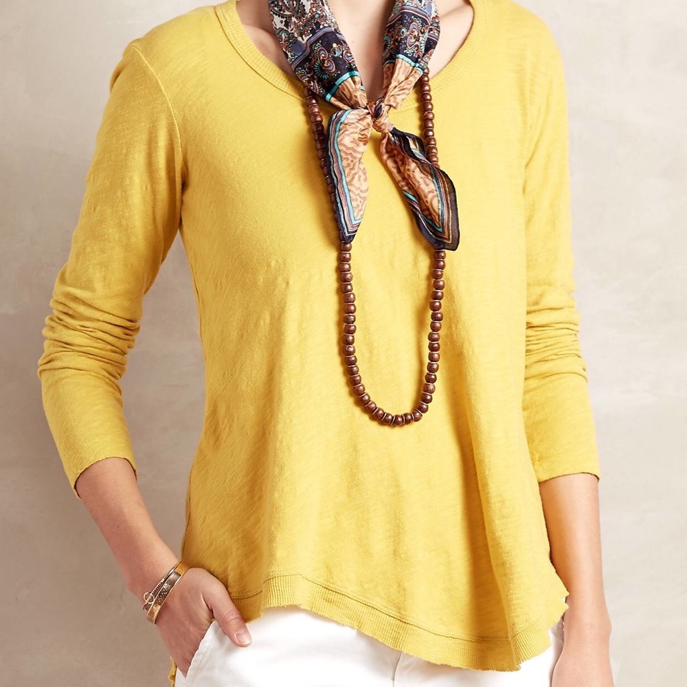 Anthropologie - Slubbed Scoop Tee in Yellow