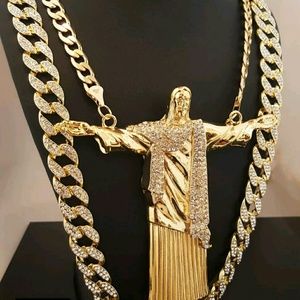 14K GOLD Plated ICED OUT CHAINS COMBO