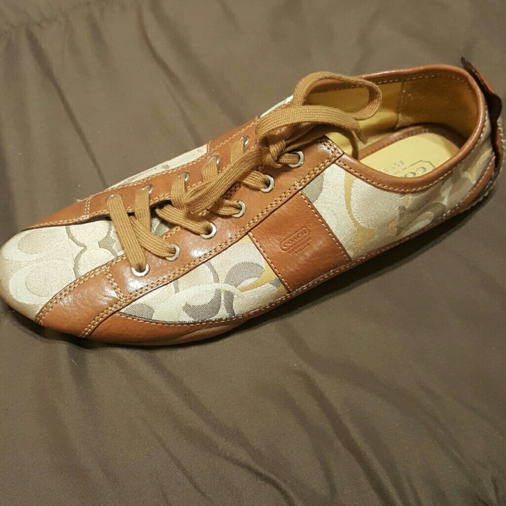 Coach mens shoes brown/ cream 11