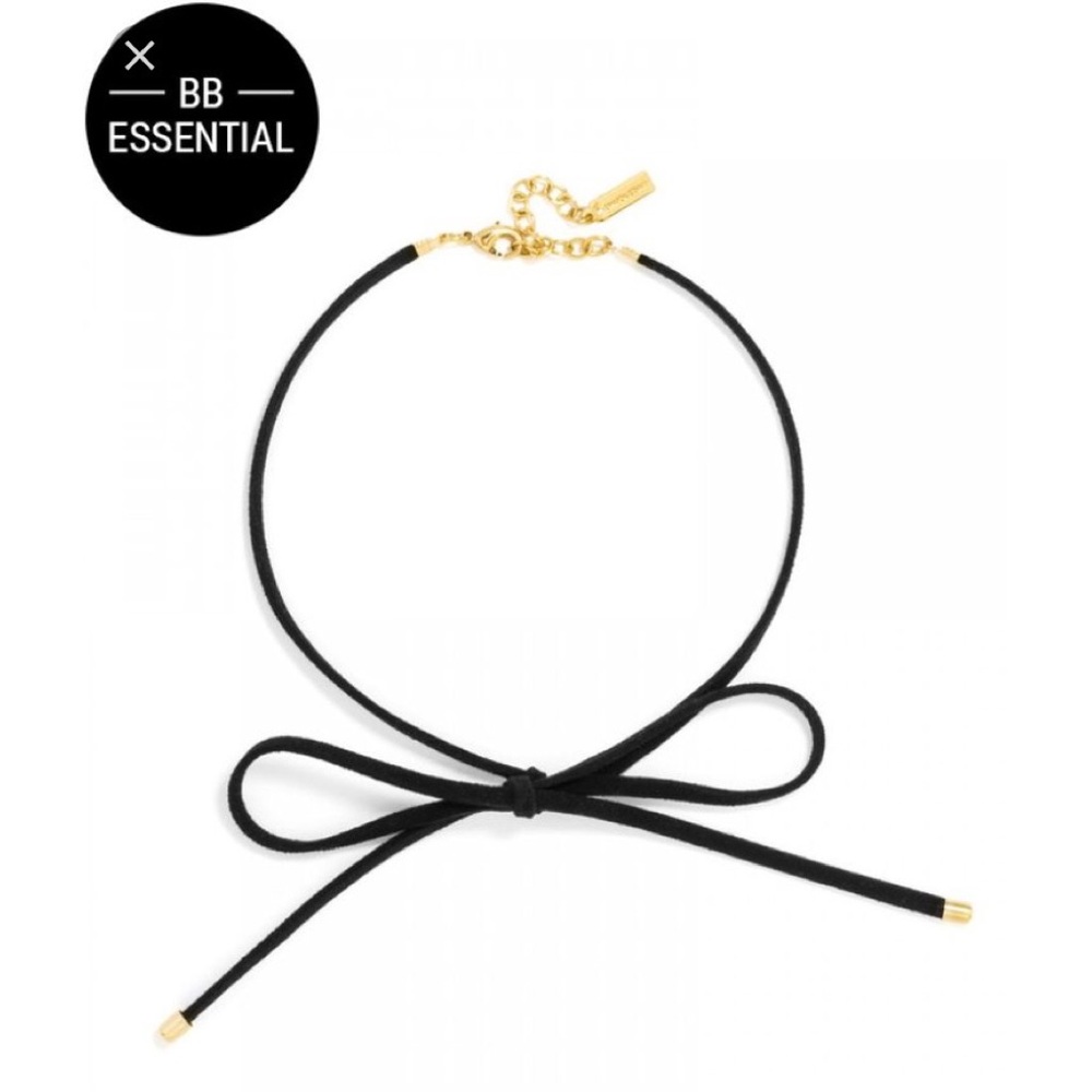 BaubleBar Black Front Tie Necklace