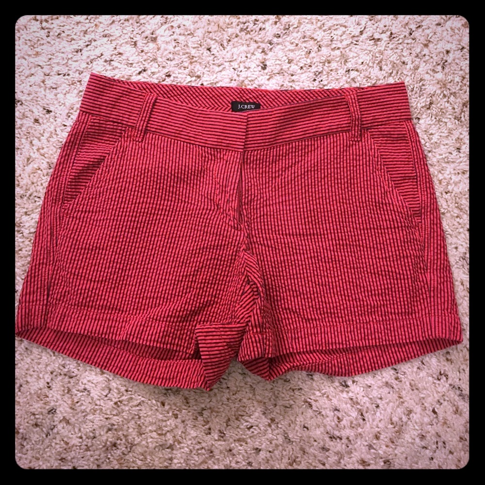 J crew seersucker striped shorts