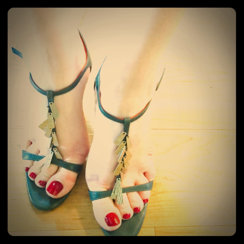 St. John's High Heel Sandals with Silver Details
