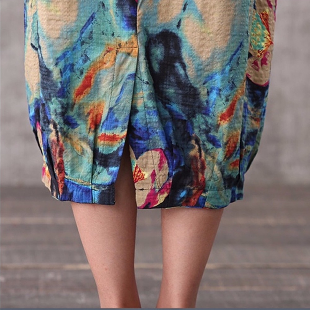 BOHEMIAN DRESS IN BLUE WITH FLORAL PRINT - Picture 6 of 8