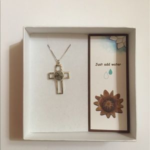 Silver-Plated Open Cross Necklace
