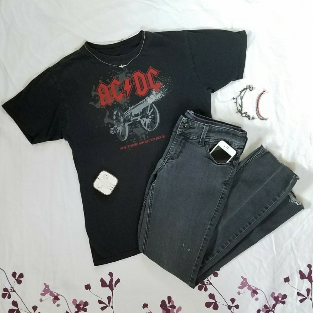 Hot Topic Black Denim Jeans Distressed