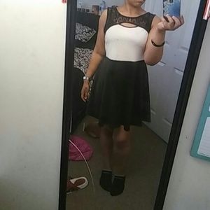 Plus Size Black and White Dress