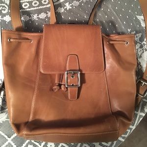 Coach brown leather backpack