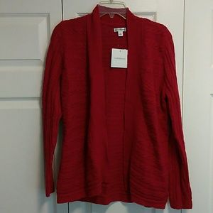 Women's red chili sweater jacket
