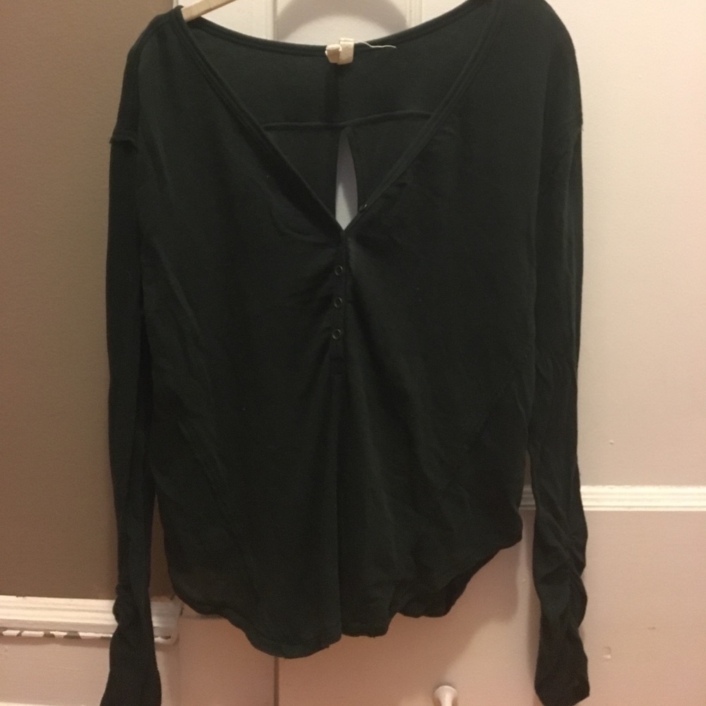 Free People green open back sweater - Picture 1 of 4