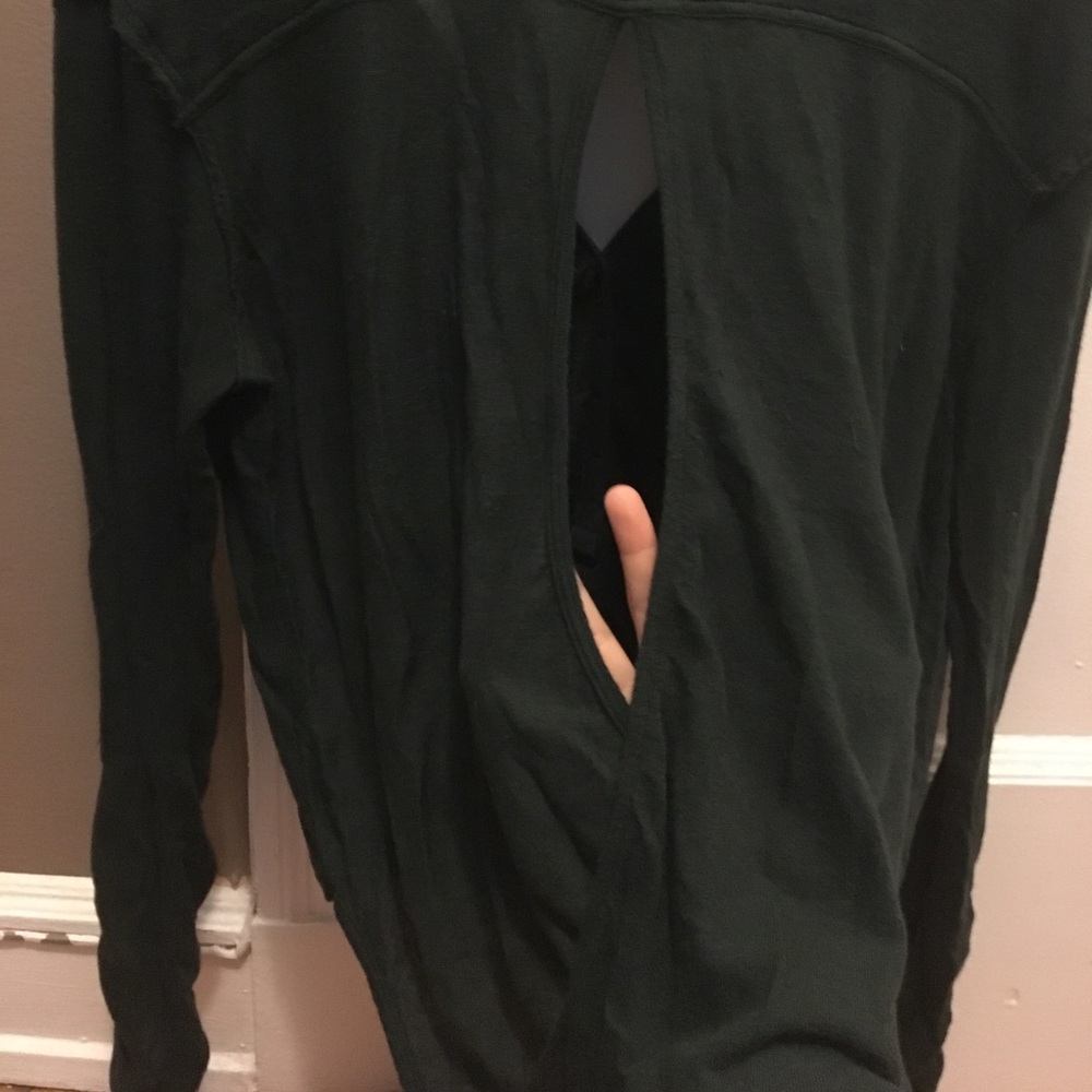 Free People green open back sweater - Picture 4 of 4