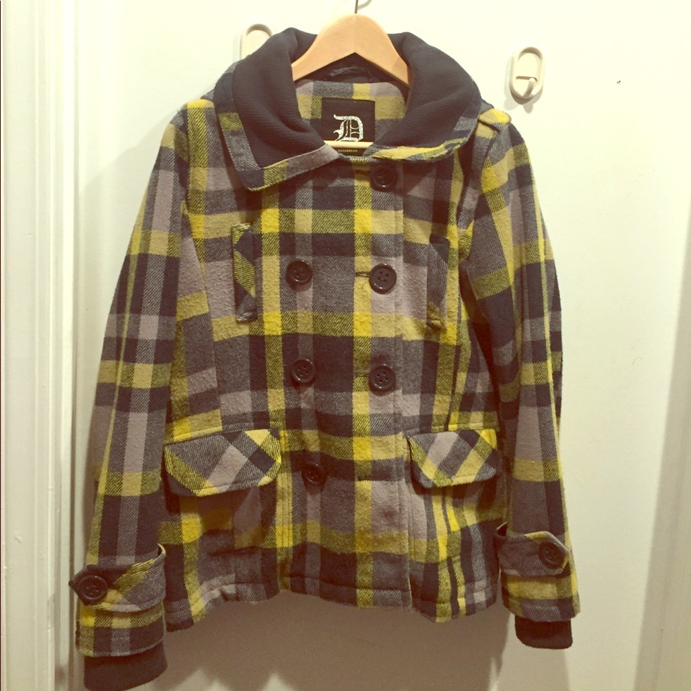 Yellow and gray peacoat