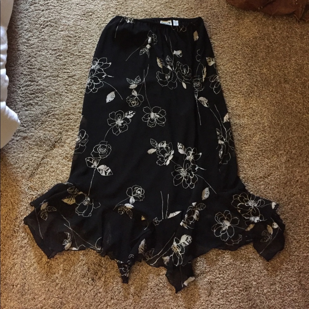 Floral Layered Midi Skirt